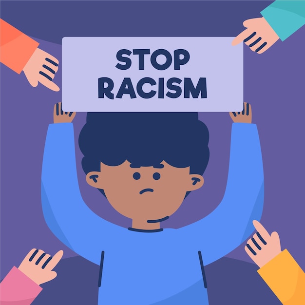 Racism concept with placard