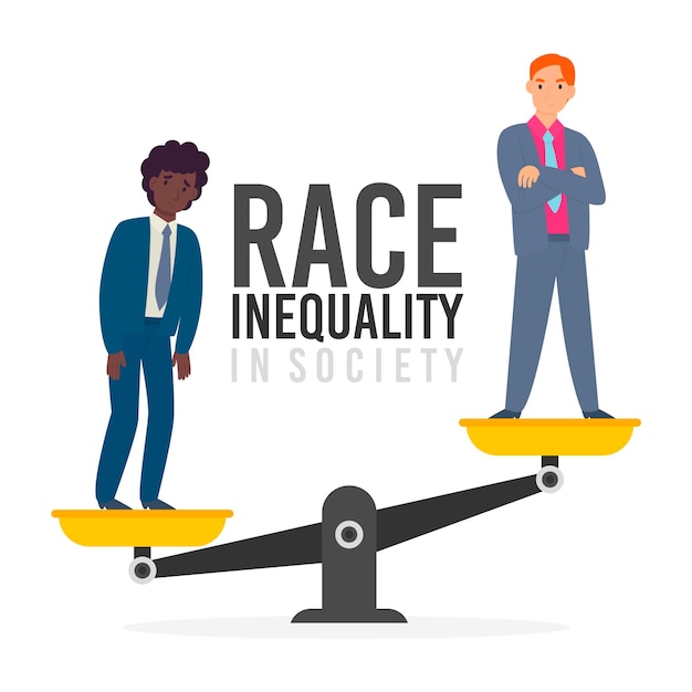 Free vector racism concept with scales