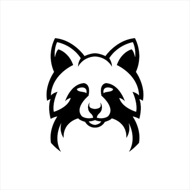 Vettore gratuito design semplice del logo della mascotte di procione