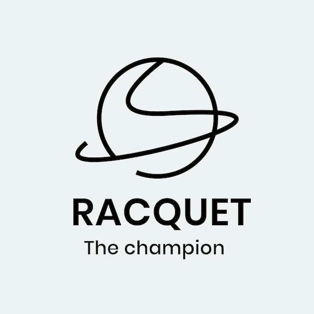 Free vector racquet logo template, sports club business graphic in minimal design vector