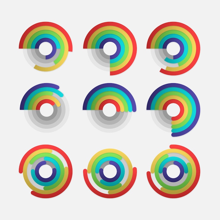 Free Vector radial infographic collection