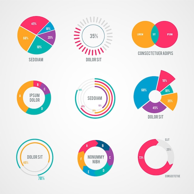 Free vector radial infographic
