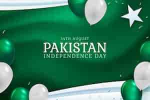 Free vector radient pakistan independence day background