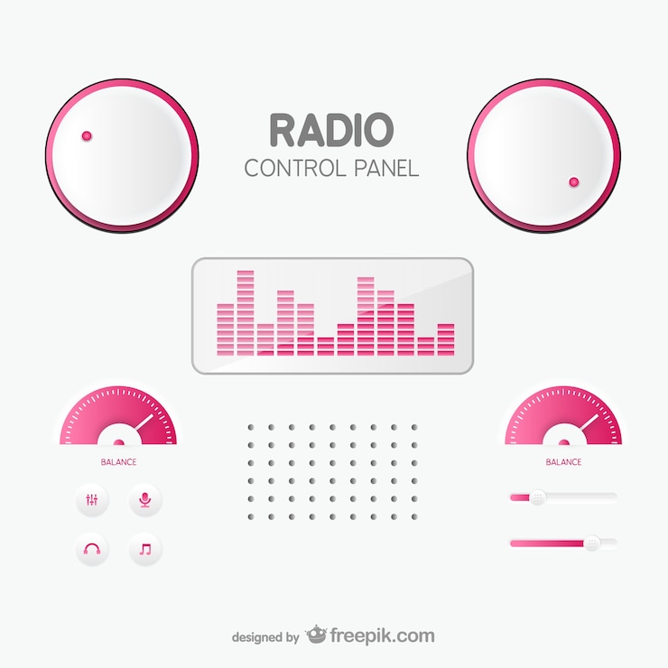 Free Vector radio control panel