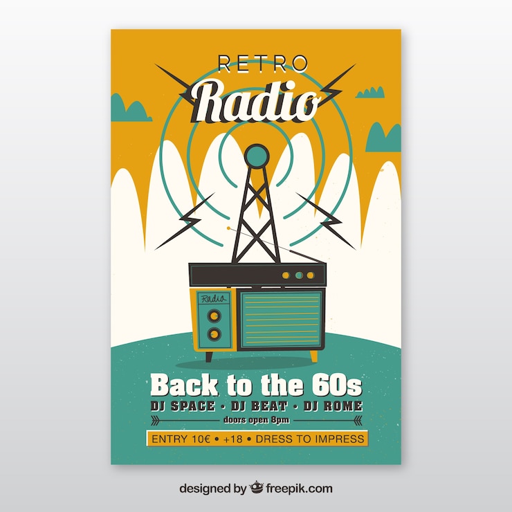 Free Vector radio flyer template