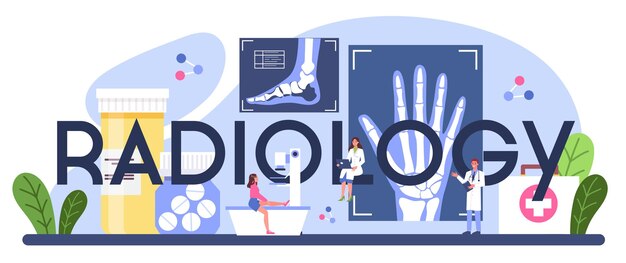 放射線科医の概念セット コンピュータ断層撮影 Mri 超音波を使用して人体のx線画像を検査する医師 ヘルスケアと病気の診断のアイデア 漫画スタイルの孤立したベクトルイラスト プレミアムベクター