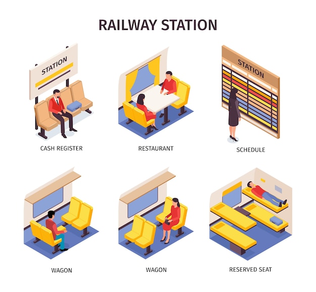 Free vector railway station design concept