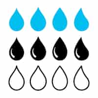 Free vector rain droplets multiple styles set