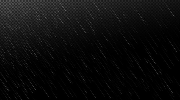 Капли дождя падают на прозрачном фоне