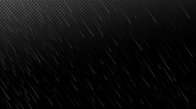 Капли дождя падают на прозрачном фоне