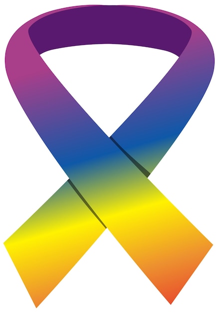 Free vector rainbow awareness ribbon icon