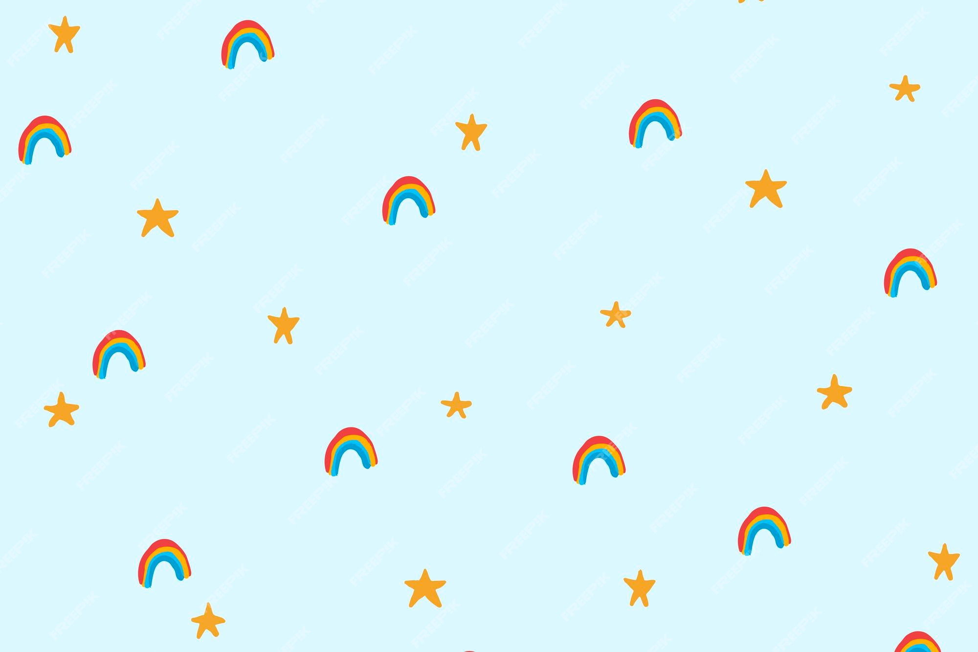 Free Vector  Rainbow background desktop wallpaper, cute vector