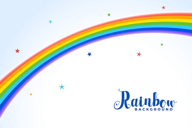 Rainbow background with colorful stars