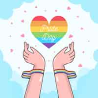 Free vector rainbow bracelet and heart