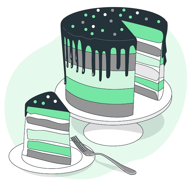 Free vector rainbow cake concept illustration