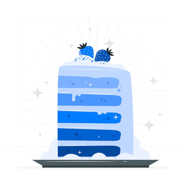 Бесплатное векторное изображение Иллюстрация концепции радужного торта