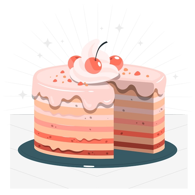 Иллюстрация концепции радужного торта