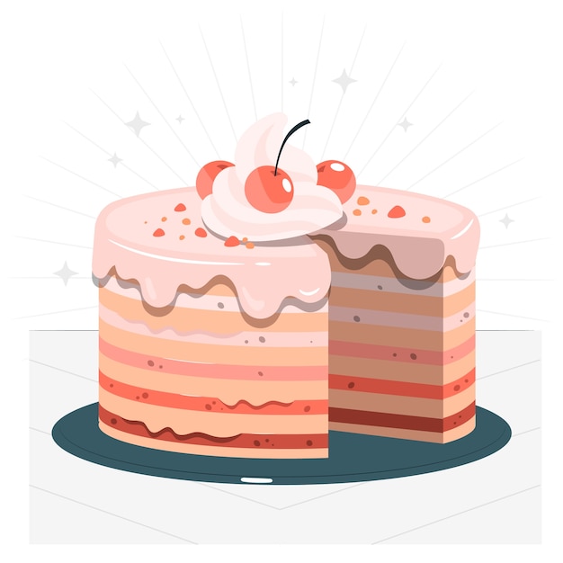 Rainbow cake concept illustration