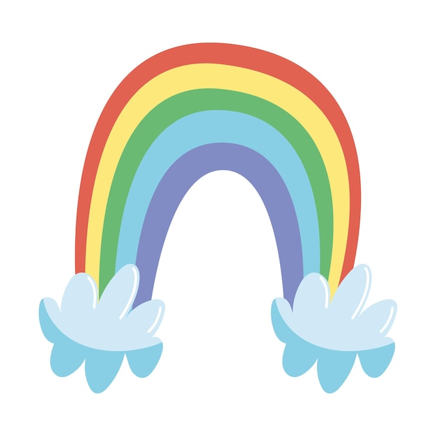 Free vector rainbow and clouds