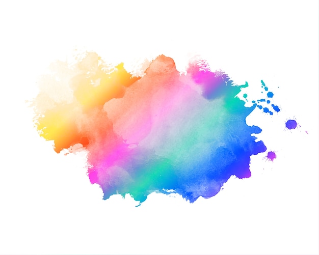 Rainbow color abstract watercolor stain texture background