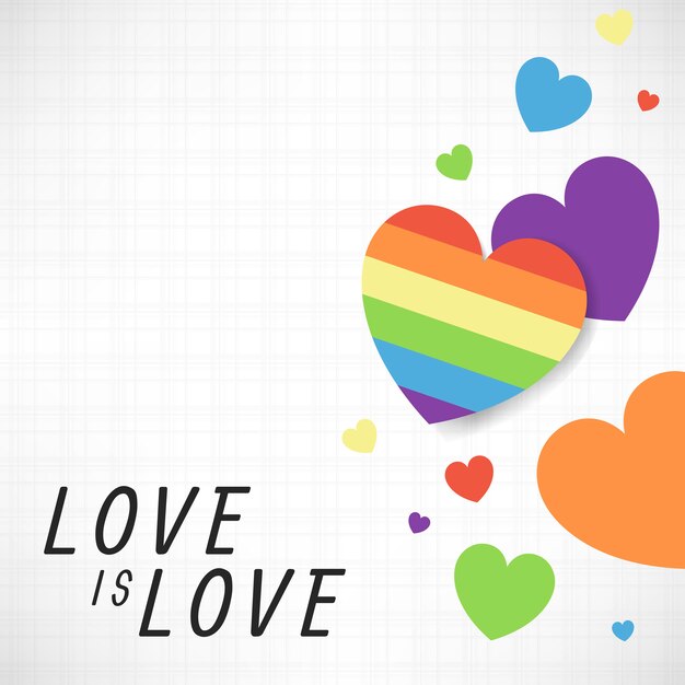 Rainbow colored hearts background vector