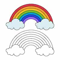 Free vector rainbow colour and outline