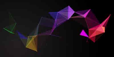 Free vector rainbow coloured abstract low poly banner design