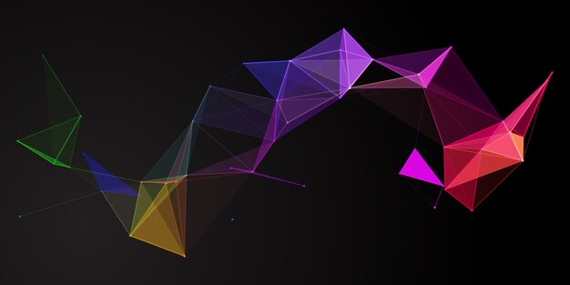 Rainbow coloured abstract low poly banner design