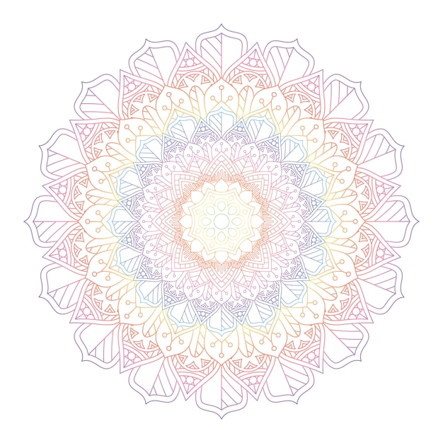 Free vector rainbow coloured mandala