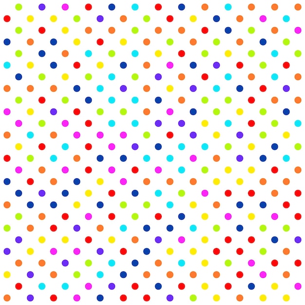 Rainbow coloured polka dot pattern background