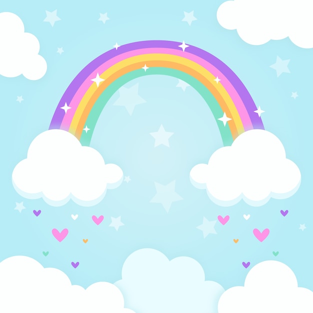 Rainbow concept in flat design