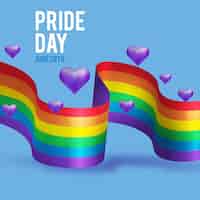 Free vector rainbow flag for pride day event concept