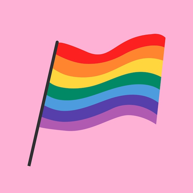 LGBTQプライド月間コンセプトのレインボーフラッグベクトル