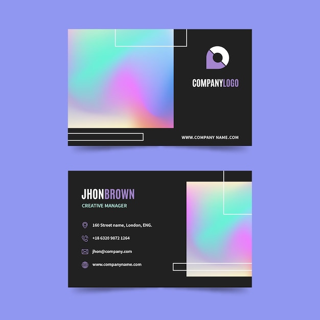 Free vector rainbow gradient business card template