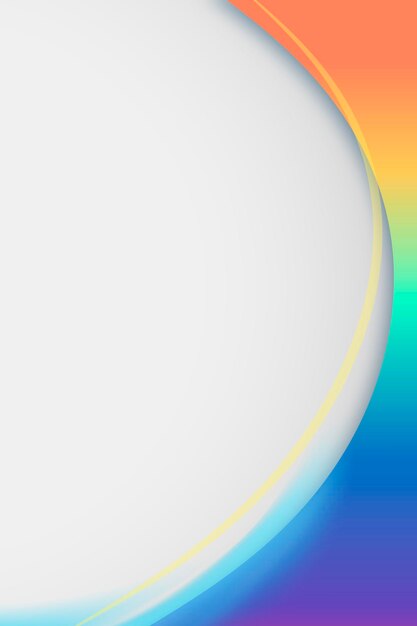 Rainbow gradient curve frame template vector