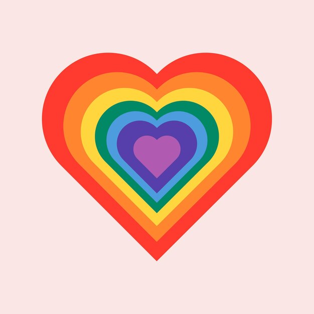 Rainbow heart vector for LGBTQ pride month concept