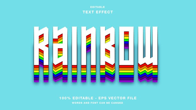 Rainbow layered editable text effect