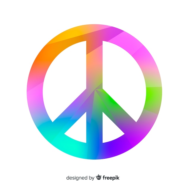 Free vector rainbow peace sign background