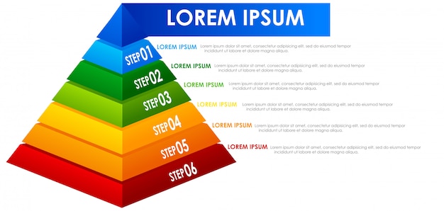 Vettore gratuito un arcobaleno pyramin infografica