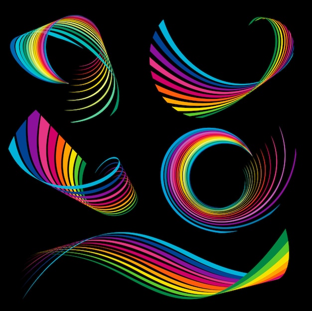 Free vector rainbow ribbons