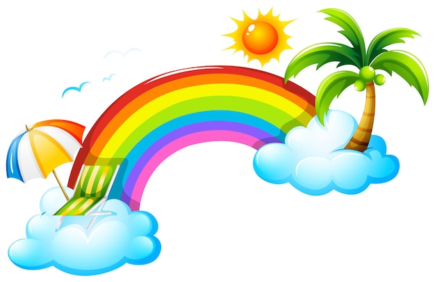 Free vector a rainbow in the sky