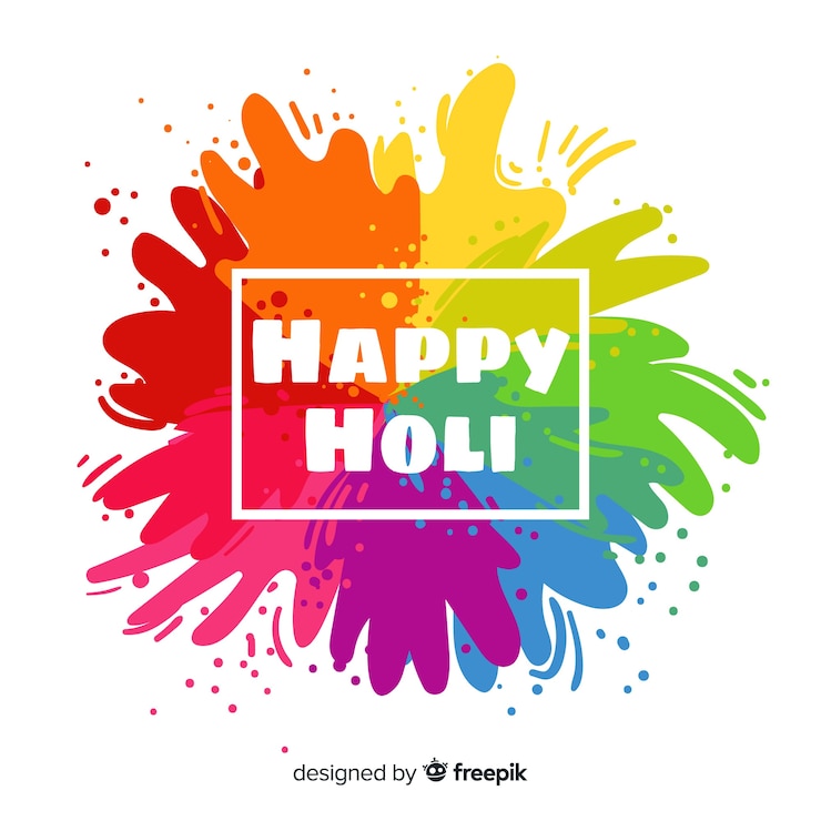 ฟรี Vector rainbow spots holi festival background