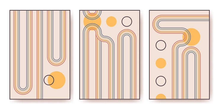 Free Vector rainbow stripe arch compositions