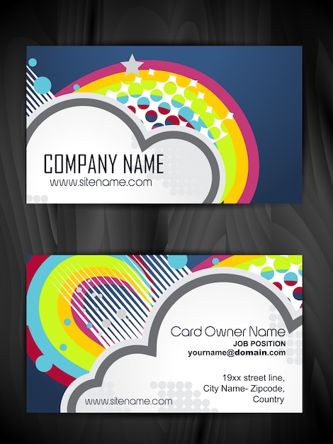 Vettore gratuito vettore colorato disegno astratto business card