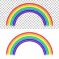 Free vector rainbow on transparent and white background