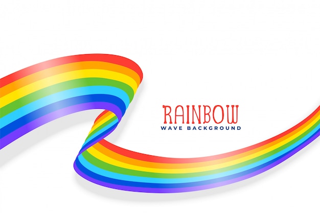 Free vector rainbow wavy ribbon or flag background