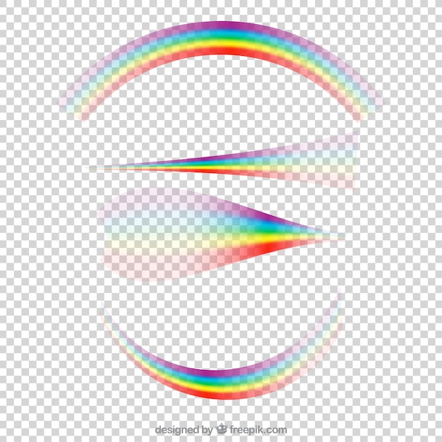 Free vector rainbows collection in different shapes