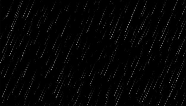 Rainfall drops on black background