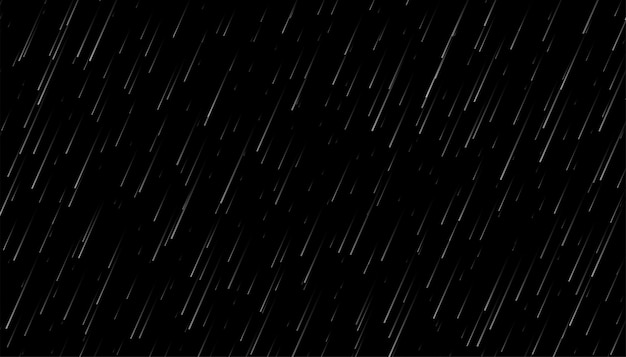 Rainfall drops on black background