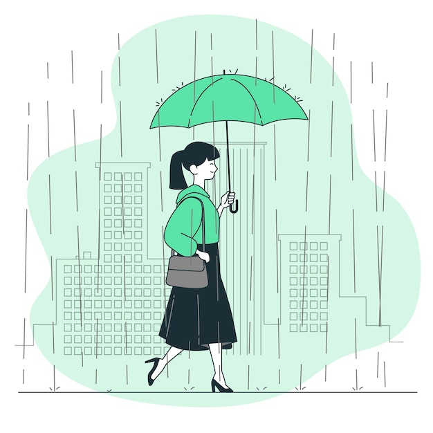 Бесплатное векторное изображение Иллюстрация концепции дождя